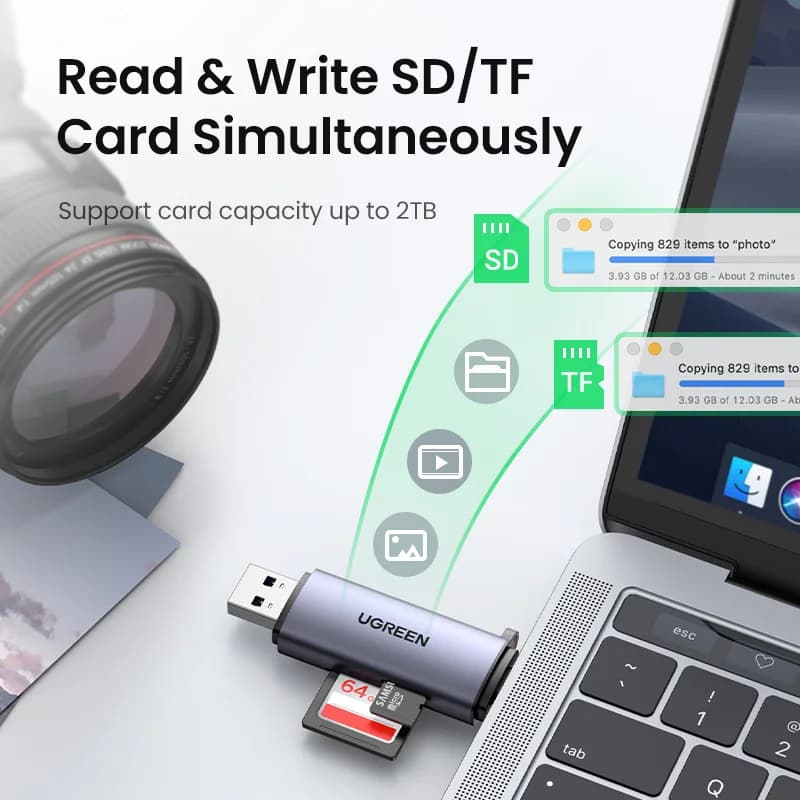 USB 3.0 & USB-C SD/MicroSD 카드 리더기