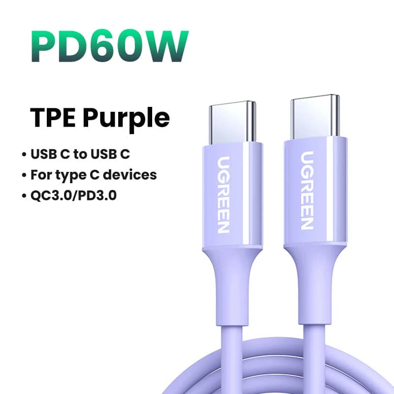 USB-C to USB-C 케이블, 100W PD, 멀티컬러