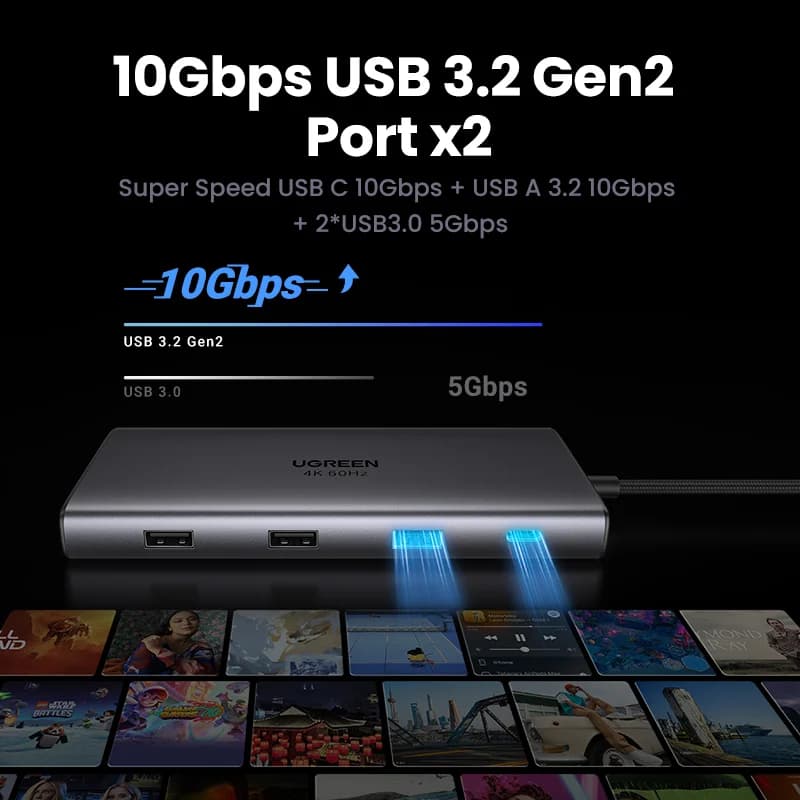 4K HDMI, 이더넷, SD/TF, 100W PD 지원 USB-C 허브