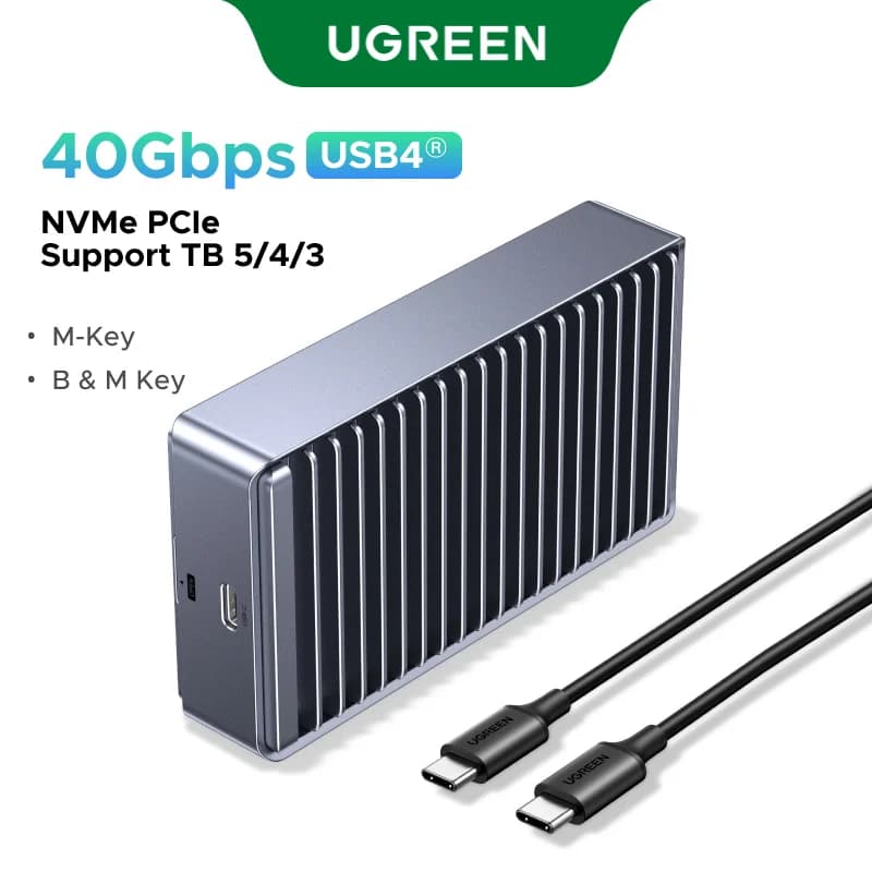 USB4 M.2 NVMe SSD 외장 케이스, 40Gbps, 썬더볼트 지원