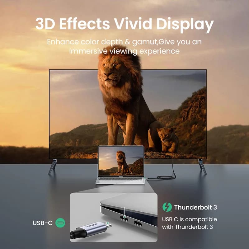USB-C to HDMI 케이블, 4K 해상도 비디오 어댑터