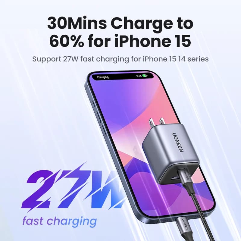 US 플러그 35W GaN USB-C 고속 충전기