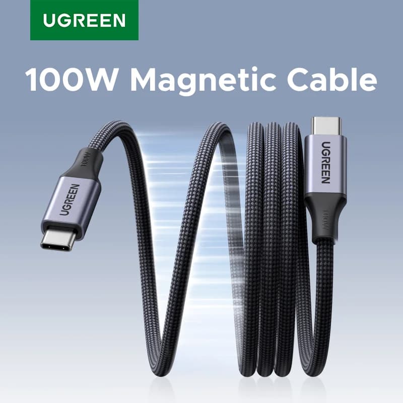 마그네틱 100W USB-C to USB-C 고속 충전 케이블