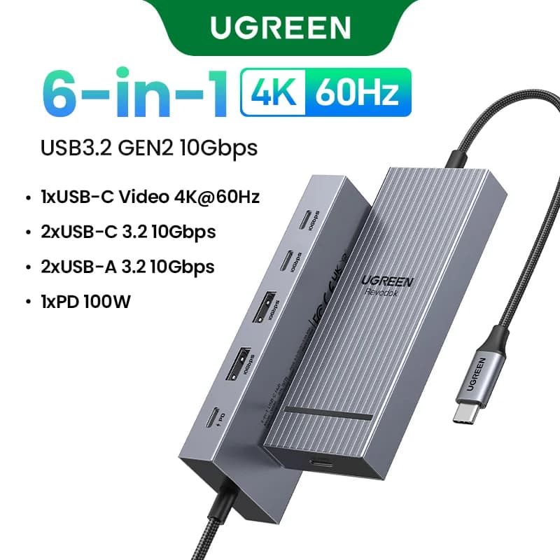 4K HDMI, 10Gbps 데이터 전송 및 100W PD 지원 USB-C 허브