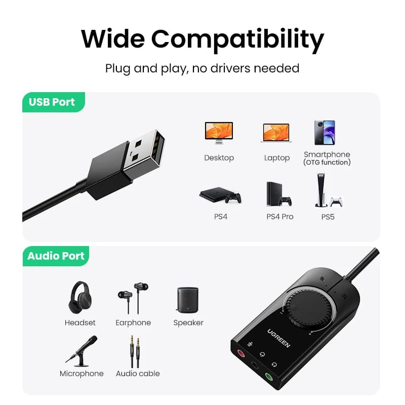 외장 USB 오디오 인터페이스 사운드 카드