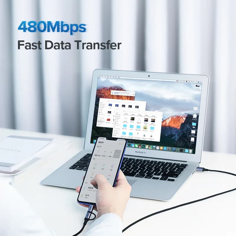 2-in-1 USB-C 및 Micro USB 고속 충전 케이블