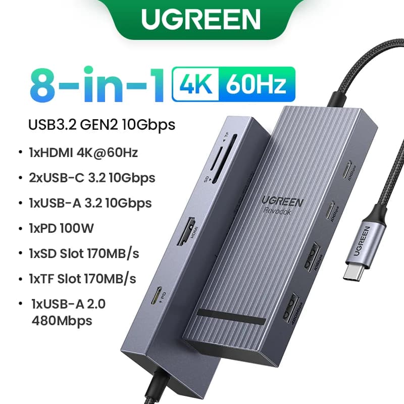 듀얼 HDMI & RJ45 USB-C 허브