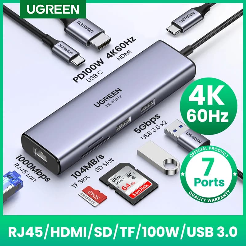 7-in-1 USB-C 허브, 4K60Hz HDMI, 100W PD