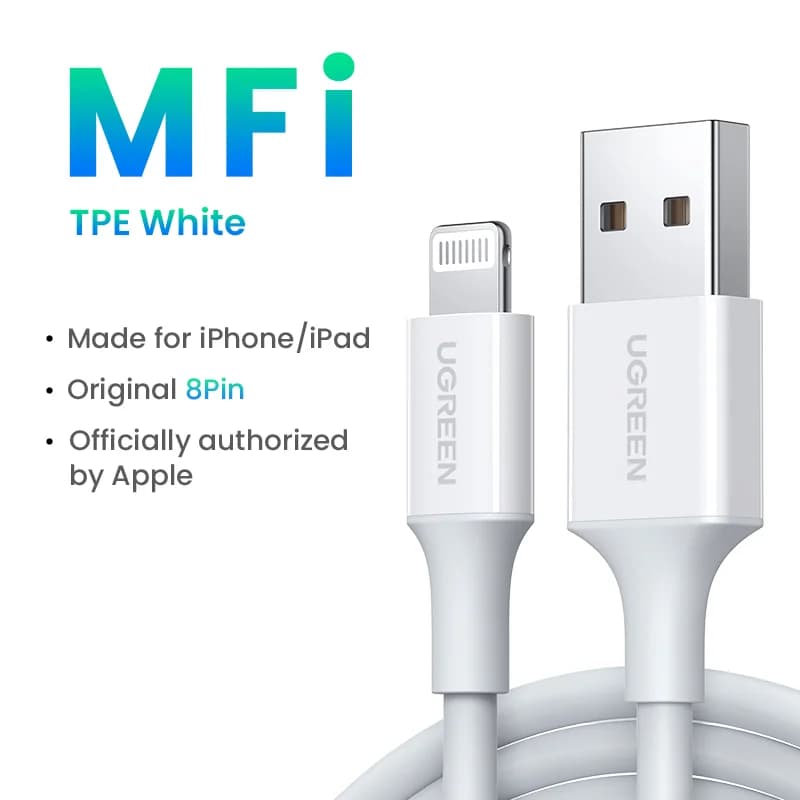 MFi 인증 Lightning to USB 케이블, 2.4A 고속 충전