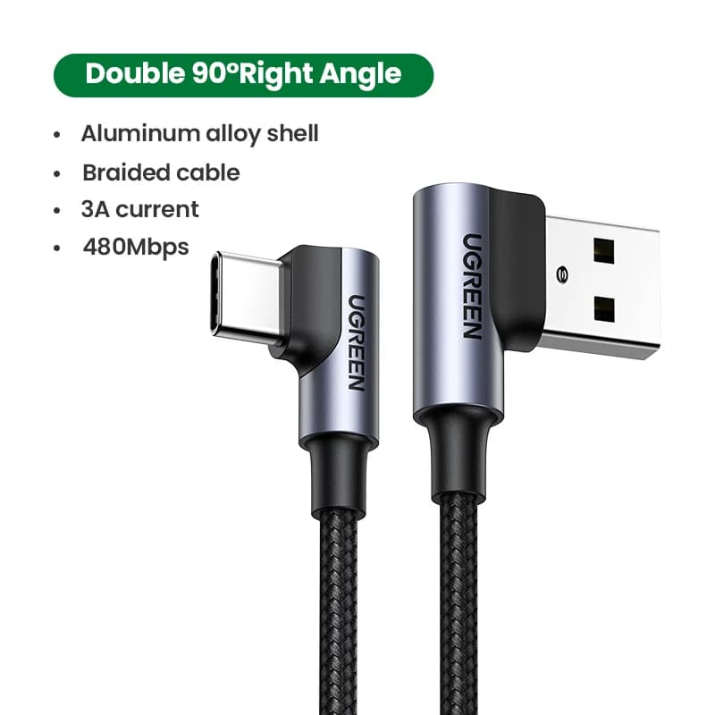 90도 나일론 USB-C to USB-C 케이블