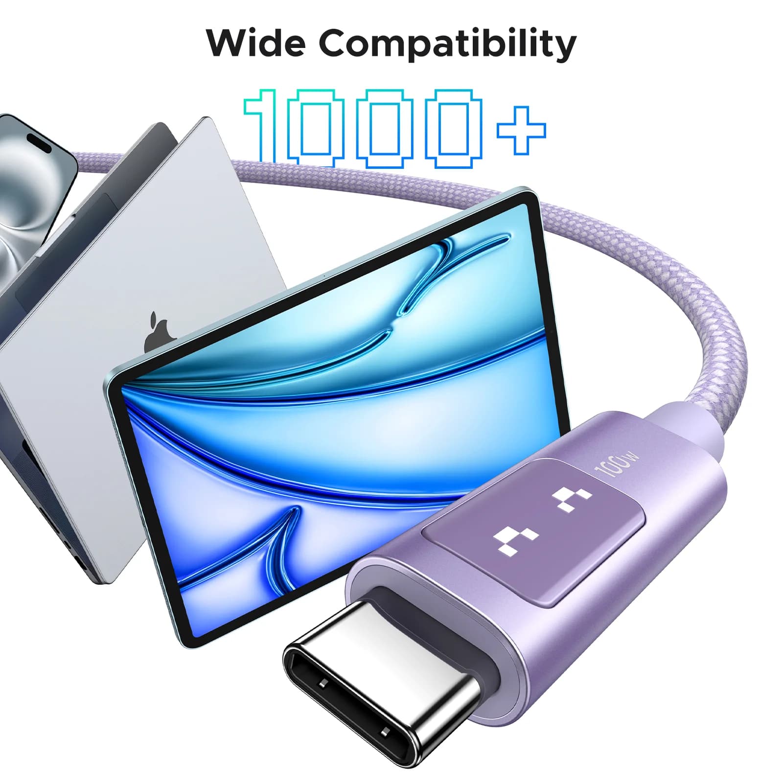 USB-C to USB-C 케이블, 100W PD, 멀티컬러