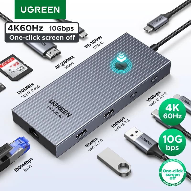 4K HDMI, 이더넷 및 100W PD 지원 USB-C 허브