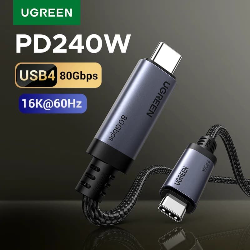 USB4 USB-C 케이블, 240W PD, 80Gbps 데이터 전송