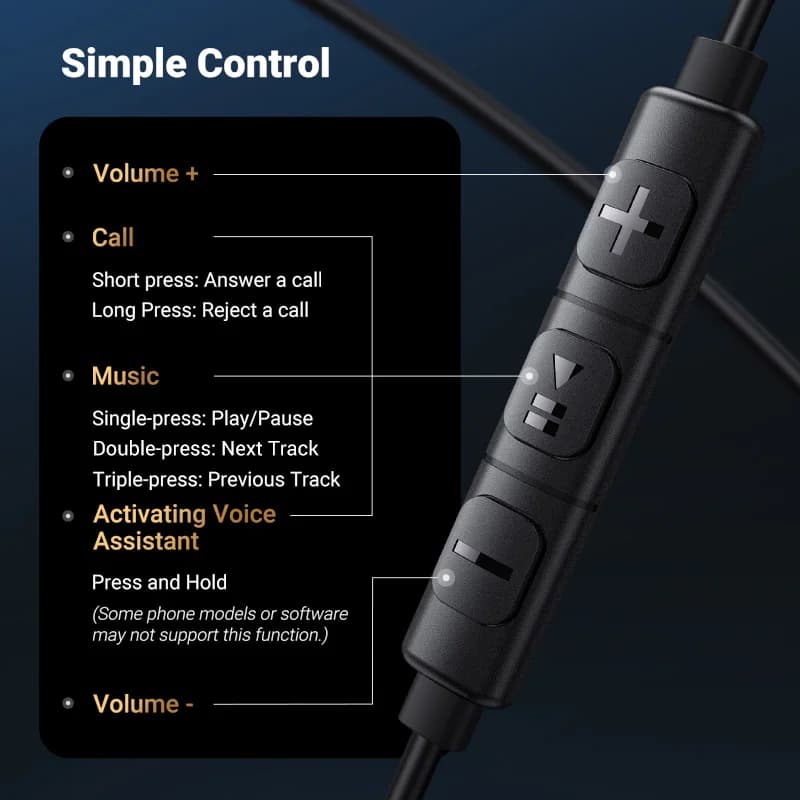 마이크 내장형 USB-C 유선 이어폰 (3.5mm 잭 포함)