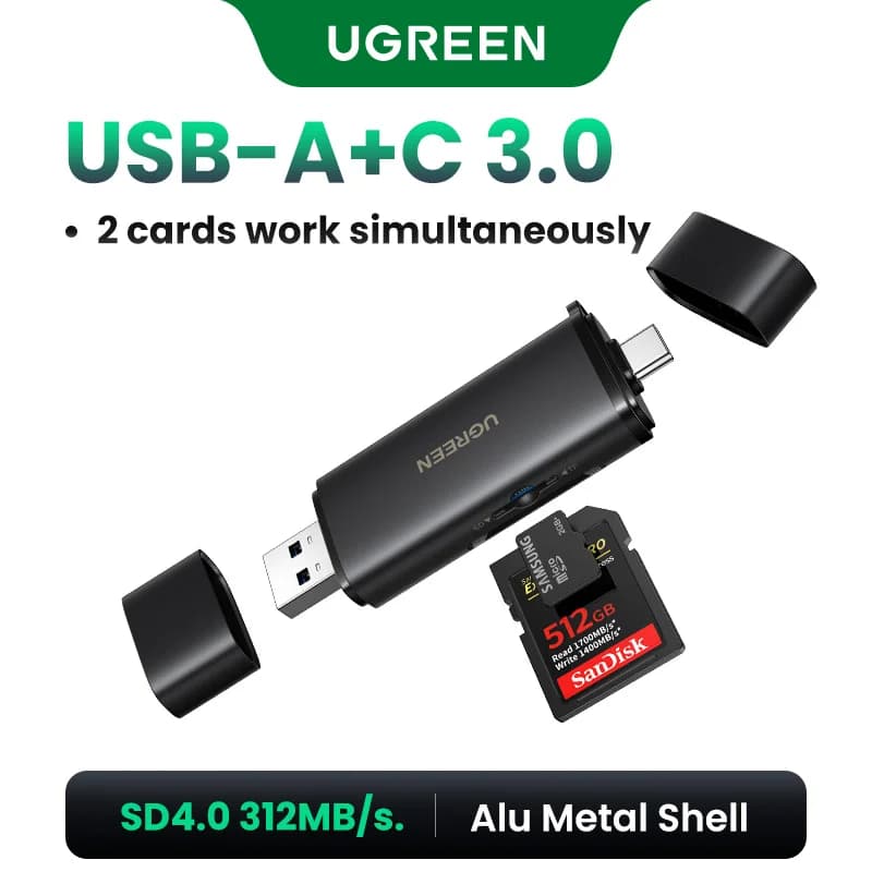 USB-C SD 4.0 카드 리더기, 312MB/s