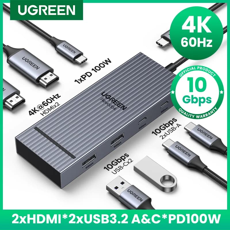 듀얼 4K HDMI 및 PD100W 지원 7-in-1 USB-C 허브