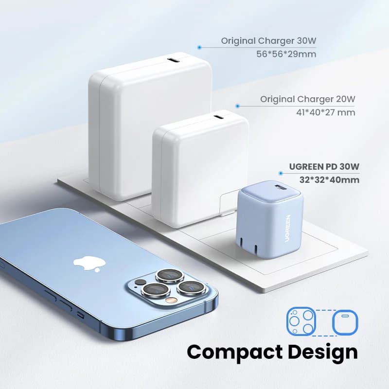 30W GaN USB-C 고속 벽면 충전기