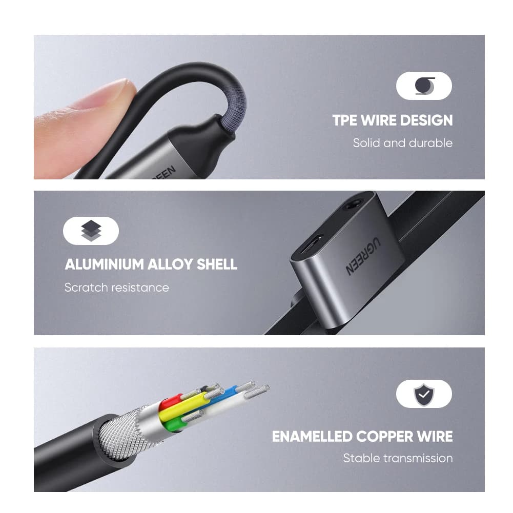 USB-C to 3.5mm AUX 오디오 어댑터 케이블