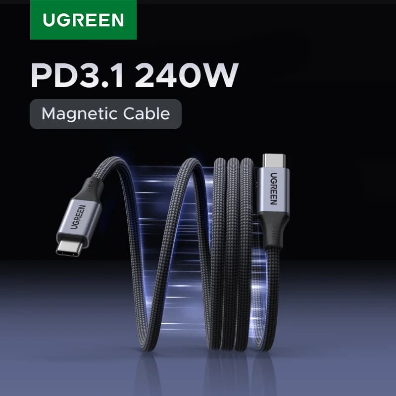 240W USB-C 마그네틱 브레이디드 충전 케이블