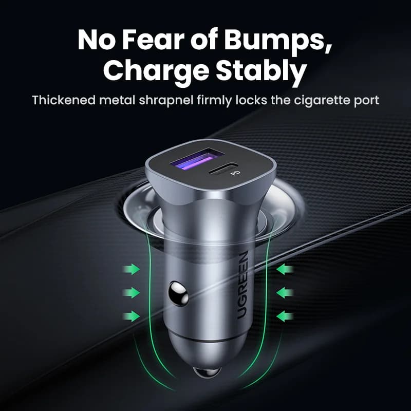 퀵 차지 지원 USB-C 차량용 충전기