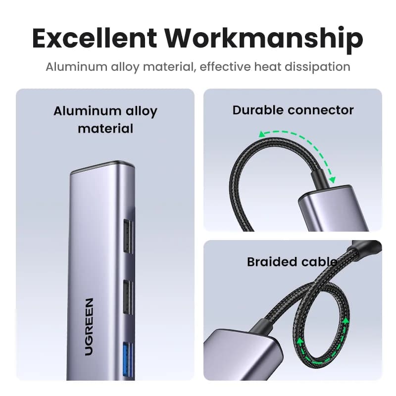 4K HDMI, SD/TF, 100W PD 지원 USB-C 허브