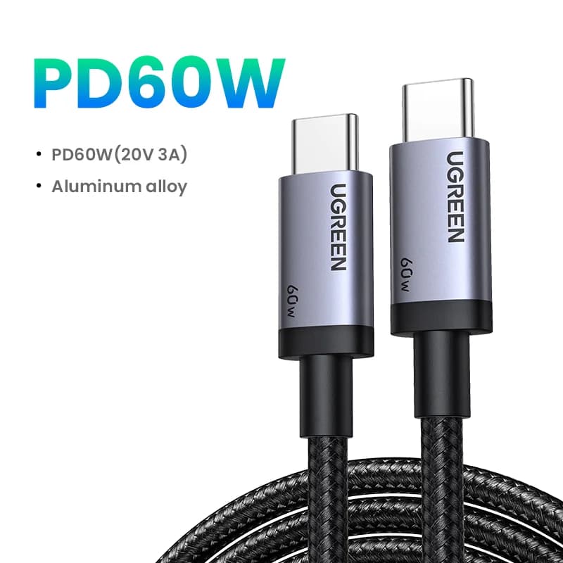 2개입 USB-C to USB-C 케이블, 60W PD 고속 충전