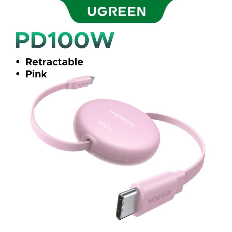리트랙터블 100W USB-C to USB-C 고속 충전 케이블