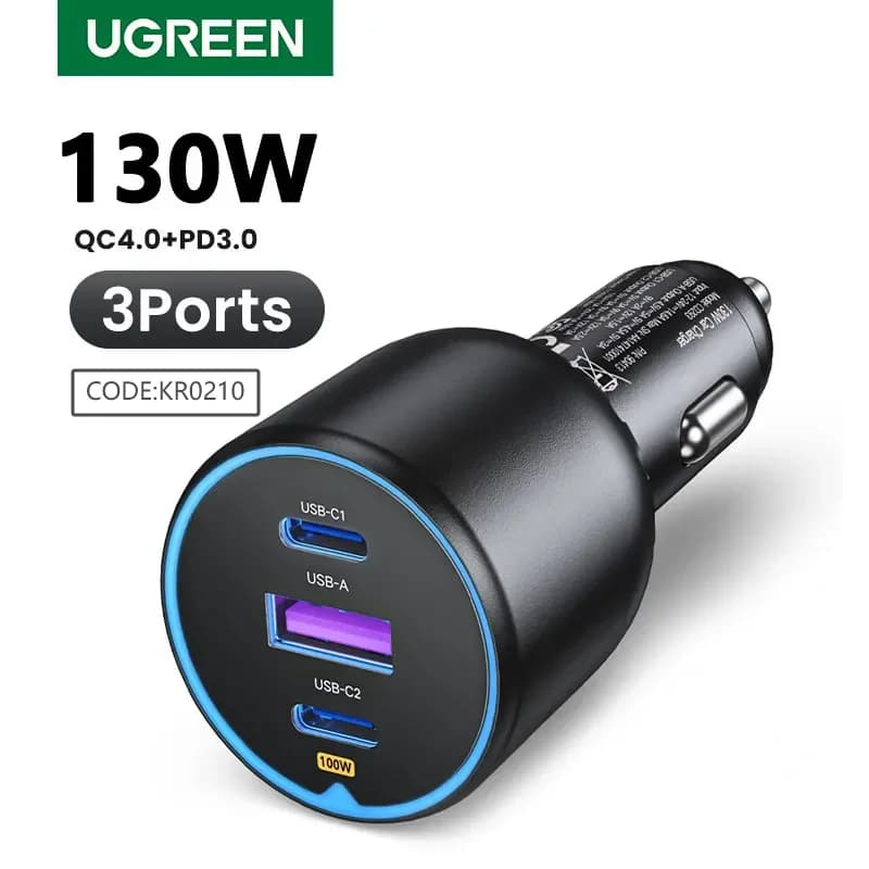 130W 듀얼 USB-C 차량용 충전기