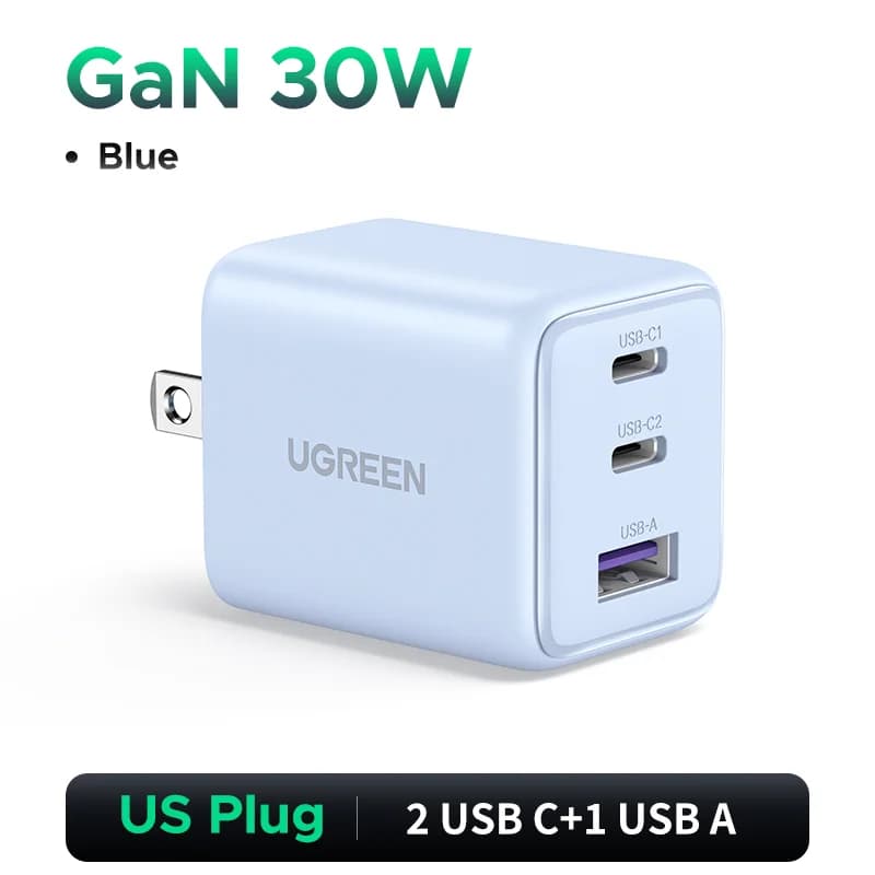 30W GaN USB-C 벽면 충전기, PD 3.0