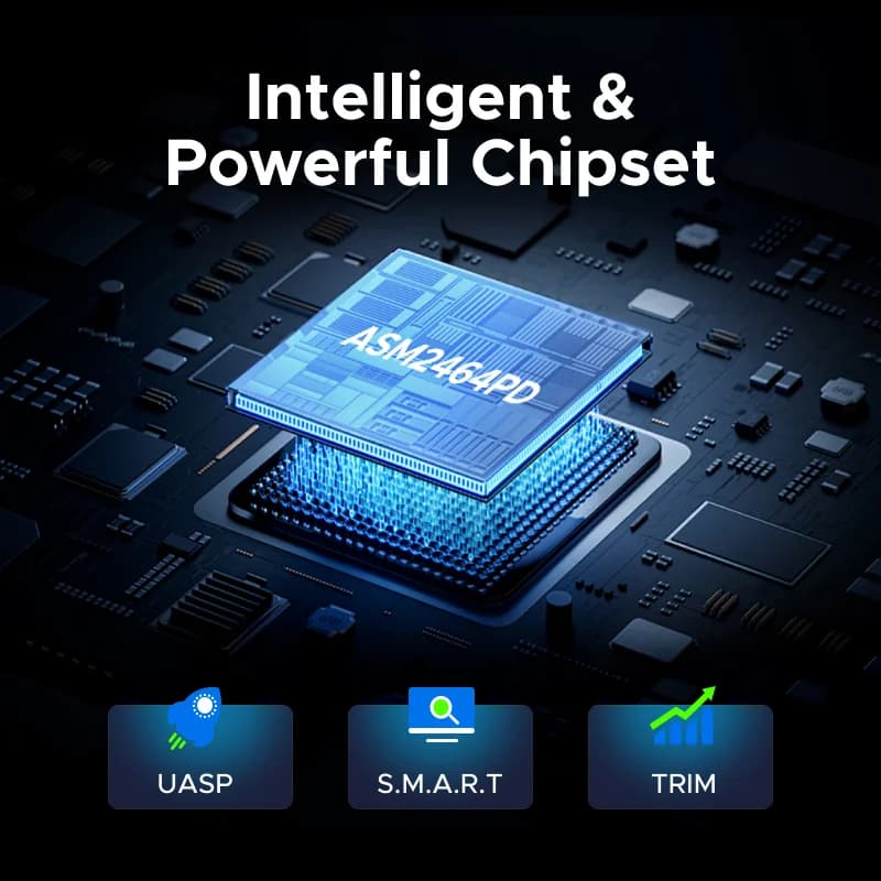 USB4 M.2 NVMe SSD 외장 케이스, 40Gbps, 썬더볼트 지원