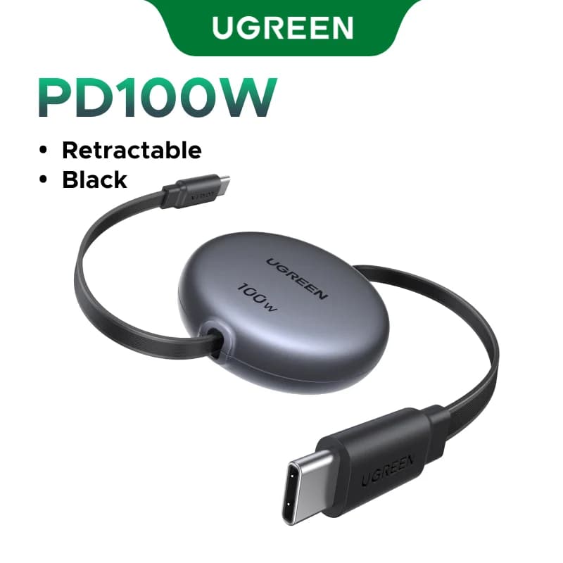 리트랙터블 USB-C to USB-C 케이블, 100W PD