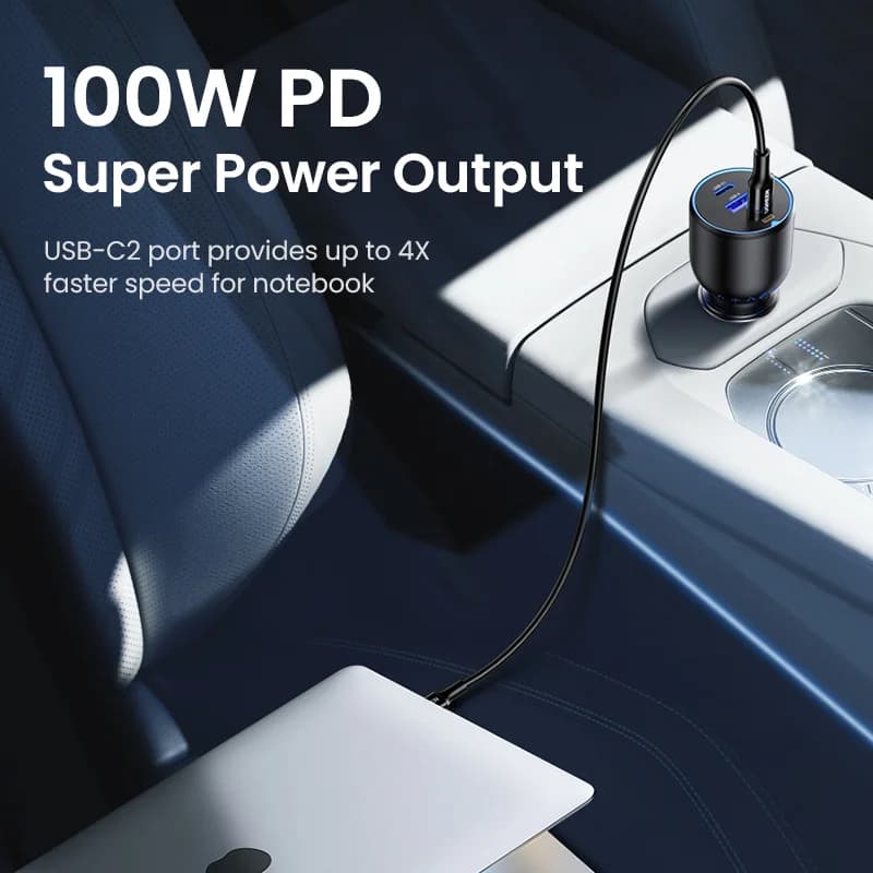 130W USB-C 차량용 고속 충전기, PD3.0