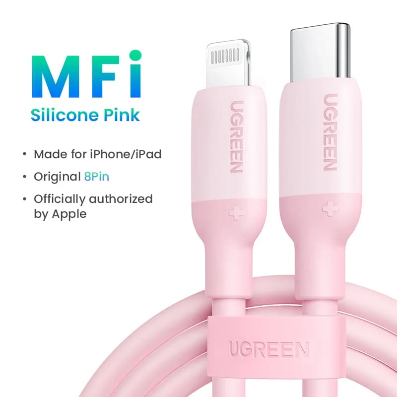MFi 인증 실리콘 USB-C to Lightning 고속 충전 케이블